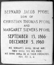 Bernard Jacob Pfohl headstone