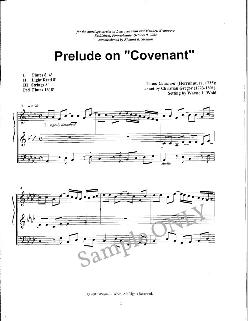 Prelude on “Covenant” | Moravian Music Foundation