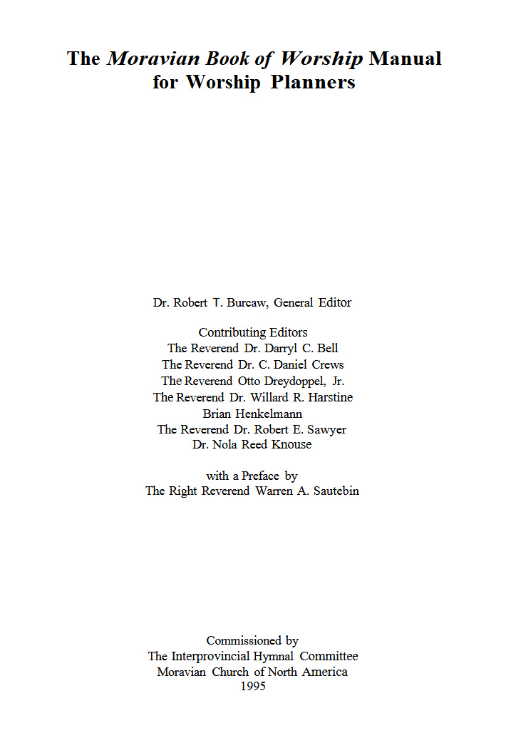 Moravian Book of Worship